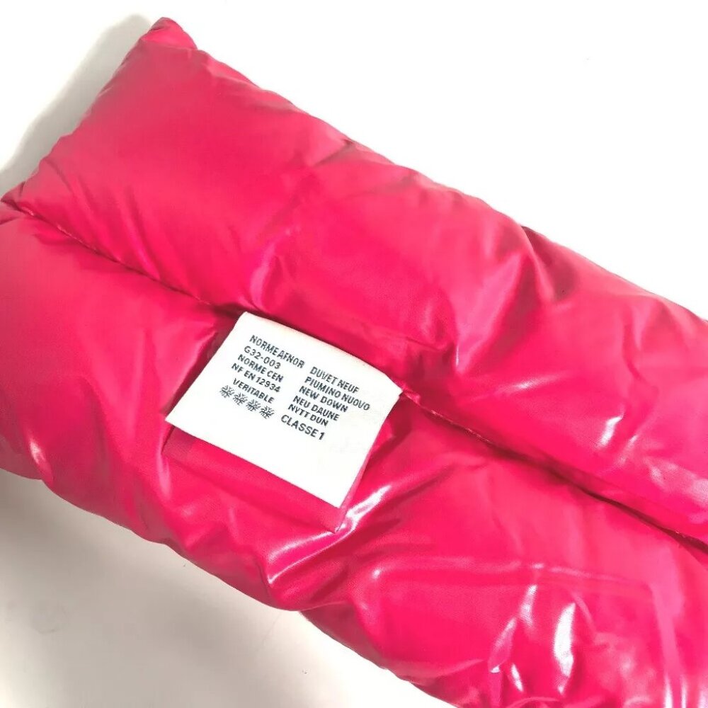 MONCLER Down velor logo Scarf Rayon / silk pink Unused - Picture 6 of 8